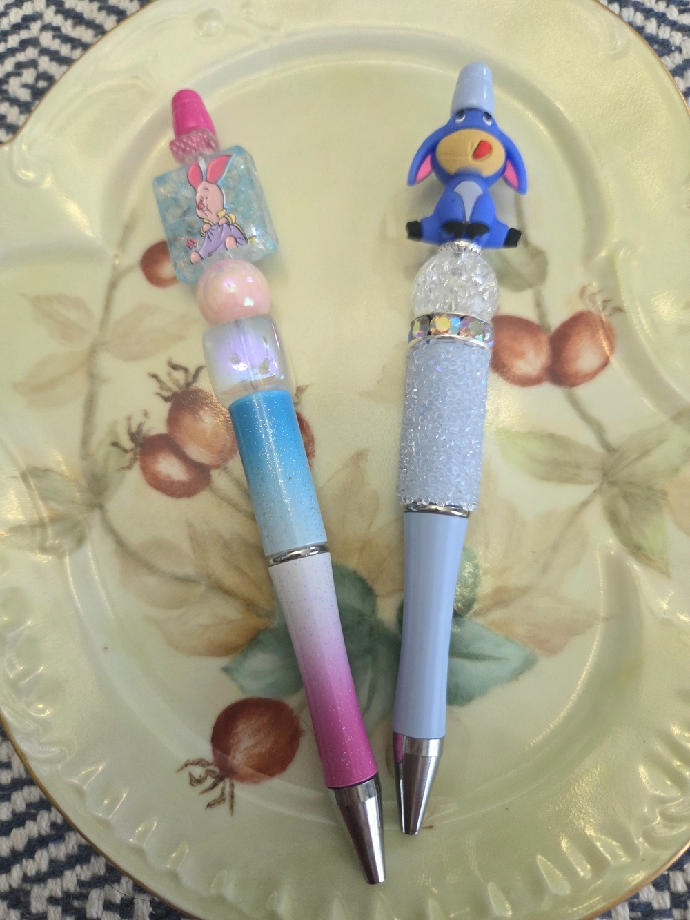 Cute Blue and Pink Eyore And Pigler Character Ballpoint Pens